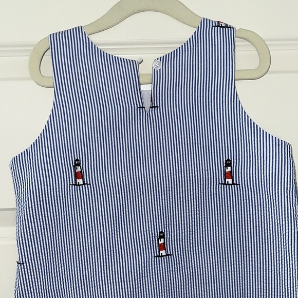 Girls 6 Piping Prints Lighthouse Dress - Picture 6 of 8